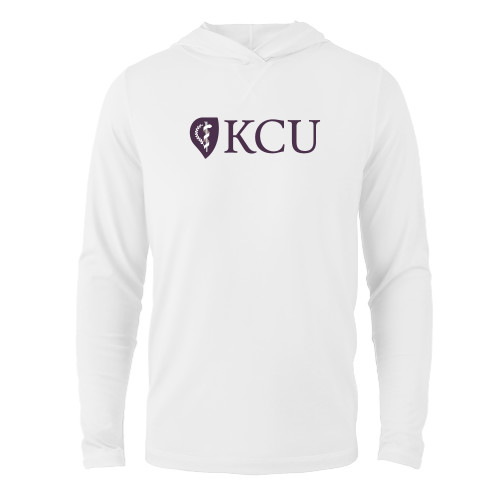  White Long Sleeve Hooded Tee - KCU