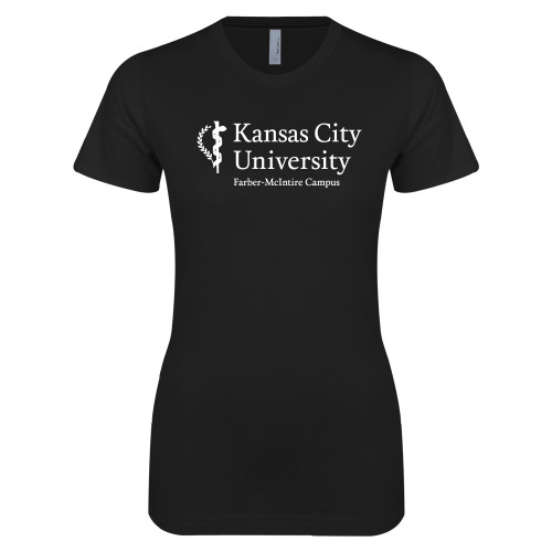  Next Level Womens Black Boyfriend Tee - KCU  Farber McIntire Campus Vertical