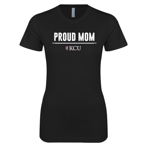  Next Level Womens Black Boyfriend Tee - KCU Proud Mom