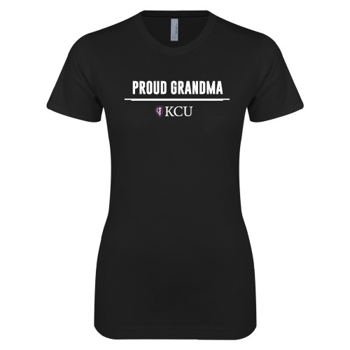 Next Level Womens Black Boyfriend Tee - KCU Proud Grandma