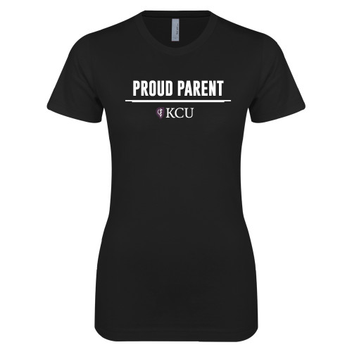  Next Level Womens Black Boyfriend Tee - KCU Proud Parent