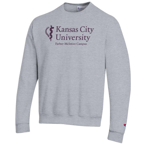  Champion Heather Grey Fleece Crew - KCU  Farber McIntire Campus Vertical
