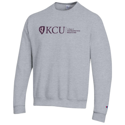  Champion Heather Grey Fleece Crew - KCU College of Osteopathic Medicine Horizontal