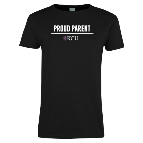  Womens Black Short Sleeve Tee - KCU Proud Parent