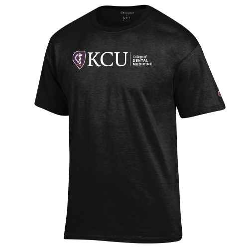  Champion Black T Shirt - KCU College of Dental Medicine Horizontal