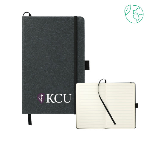  5.5 x 8.5 Black FSC Mix Recycled Leather Bound Journal - KCU