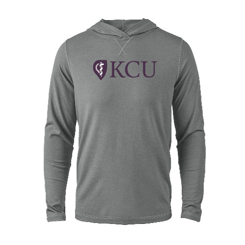  Grey Heather Long Sleeve Hooded Tee - KCU
