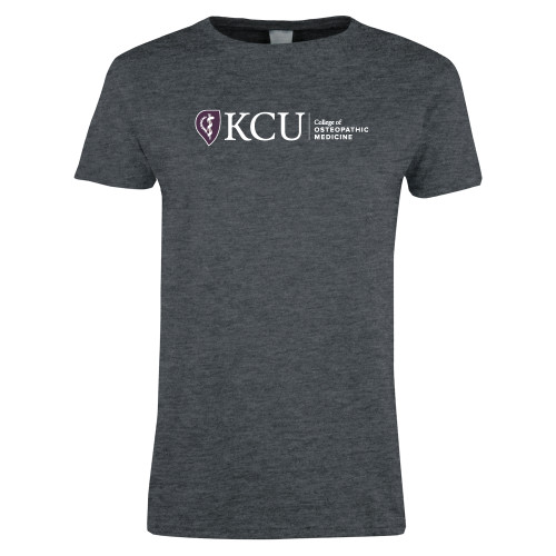  Womens Dark Heather Short Sleeve Tee - KCU College of Osteopathic Medicine Horizontal