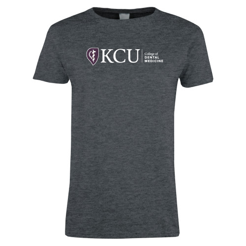  Womens Dark Heather Short Sleeve Tee - KCU College of Dental Medicine Horizontal