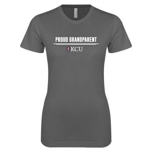  Next Level Womens Charcoal Boyfriend Tee - KCU Proud Grandparent