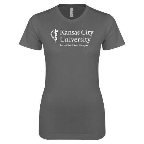  Next Level Womens Charcoal Boyfriend Tee - KCU  Farber McIntire Campus Vertical