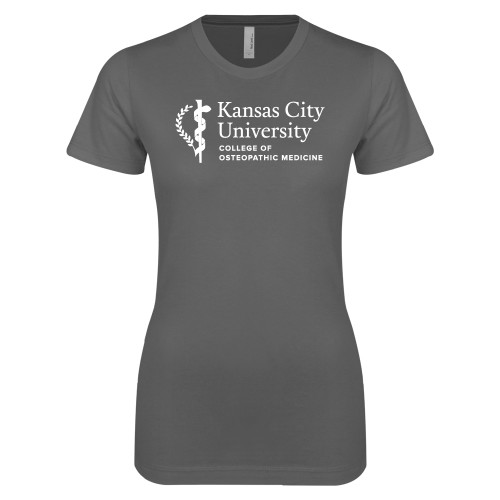  Next Level Womens Charcoal Boyfriend Tee - KCU College of Osteopathic Medicine Vertical