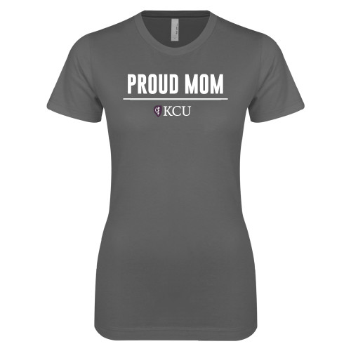  Next Level Womens Charcoal Boyfriend Tee - KCU Proud Mom