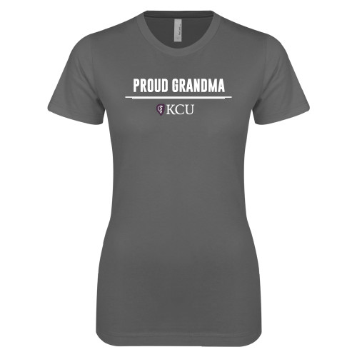  Next Level Womens Charcoal Boyfriend Tee - KCU Proud Grandma