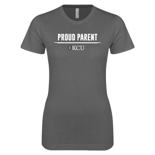  Next Level Womens Charcoal Boyfriend Tee - KCU Proud Parent