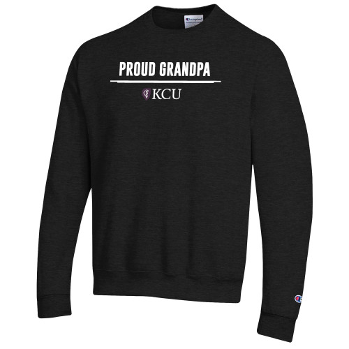  Champion Black Fleece Crew - KCU Proud Grandpa