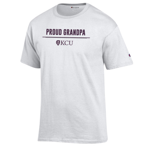  Champion White T Shirt - KCU Proud Grandpa