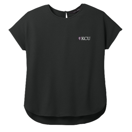  Mercer + Mettle Womens Black Stretch Crepe Crew - Primary KCU