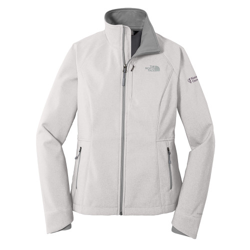  The North Face Womens Light Grey Heather Apex Barrier Softshell Jacket - Stacked Kansas City Univ