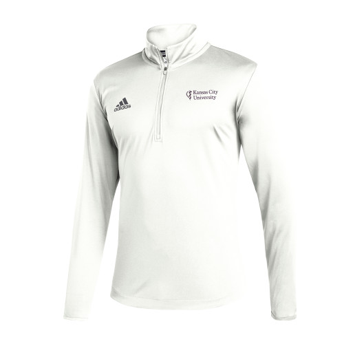  Adidas White Entrada 1/4 Zip - Stacked Kansas City Univ