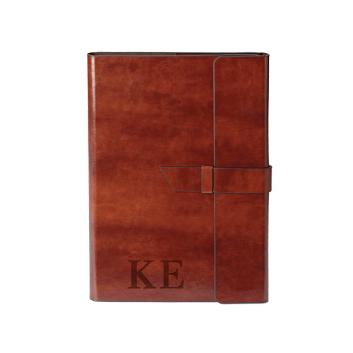 Fabrizio Junior Brown Portfolio w/Loop Closure-Greek Letters Engraved
