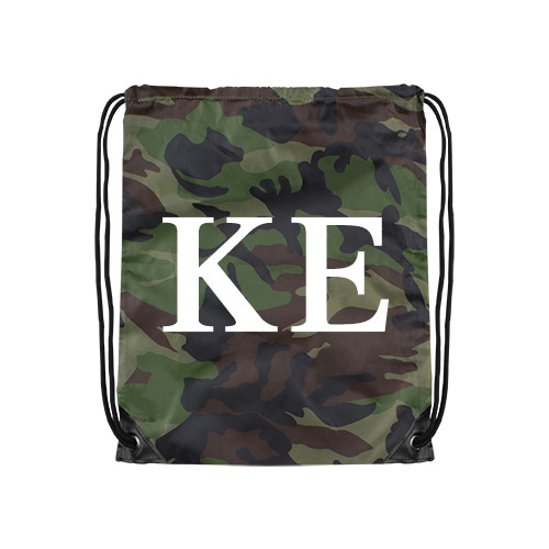  Camo Drawstring Backpack - One Color Greek Letters
