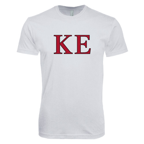  Next Level White SoftStyle T Shirt - Two Color Greek Letters