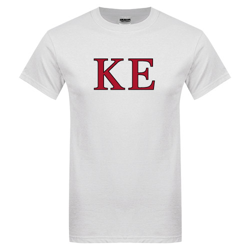 White T Shirt-Two Color Greek Letters