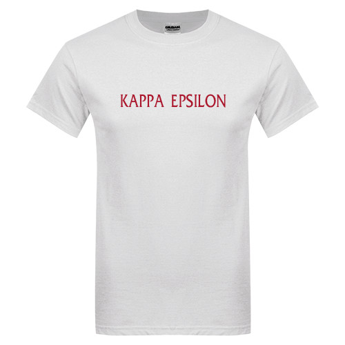 White T Shirt-Kappa Epsilon Flat