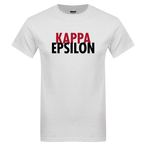 White T Shirt-Kappa Epsilon Stacked