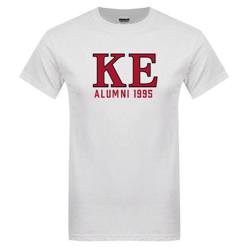 White T Shirt-Greek Letters Alumni Year Personalized