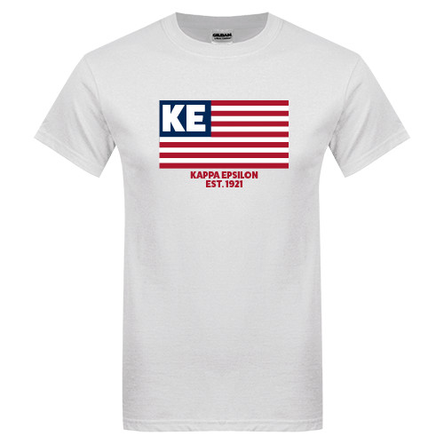 White T Shirt-American Flag