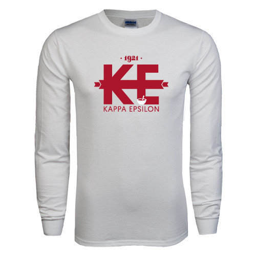 White Long Sleeve T Shirt-Primary Mark w/out Text