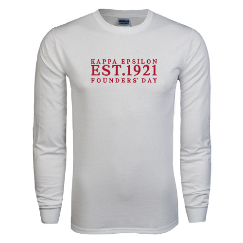White Long Sleeve T Shirt-Founders Day Tradtional