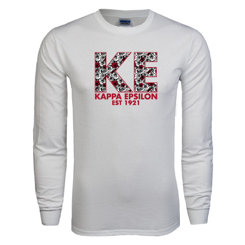 White Long Sleeve T Shirt-KE Roses