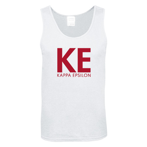 White Tank Top-KE Kappa Epsilon Stacked