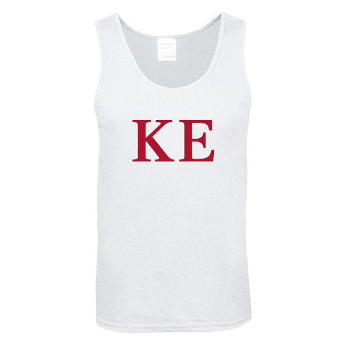 White Tank Top-One Color Greek Letters