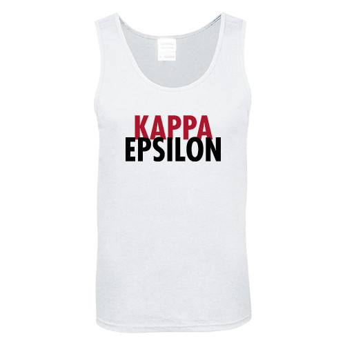 White Tank Top-Kappa Epsilon Stacked