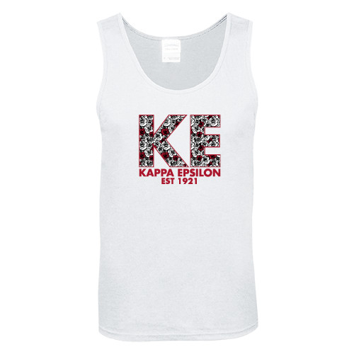 White Tank Top-KE Roses