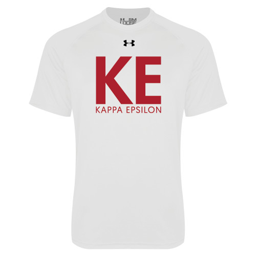 Under Armour White Tech Tee-KE Kappa Epsilon Stacked