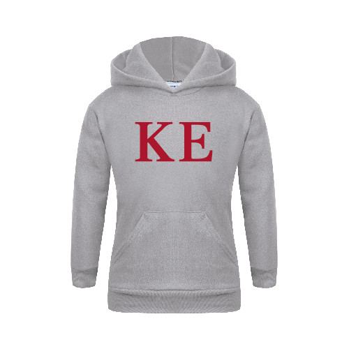 Youth Grey Fleece Hood-One Color Greek Letters