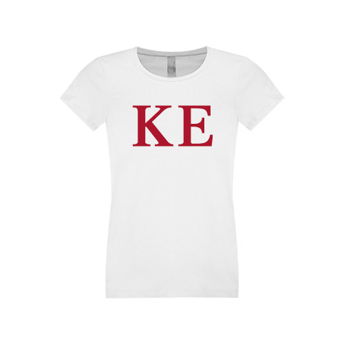 Next Level Girls White Fashion Fit T Shirt-One Color Greek Letters