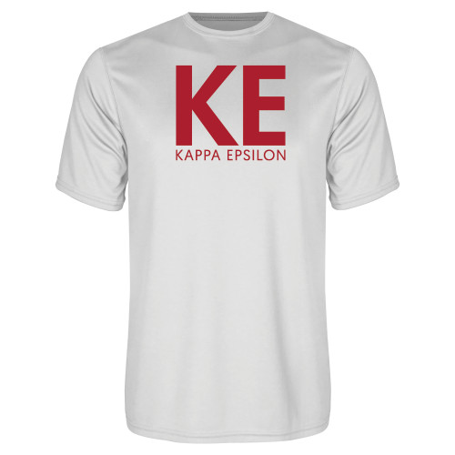 White Performance Tee-KE Kappa Epsilon Stacked