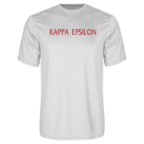 White Performance Tee-Kappa Epsilon Flat