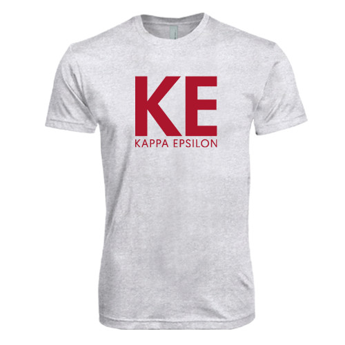  Next Level Heather White Triblend Tee - KE Kappa Epsilon Stacked