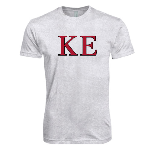  Next Level Heather White Triblend Tee - Two Color Greek Letters