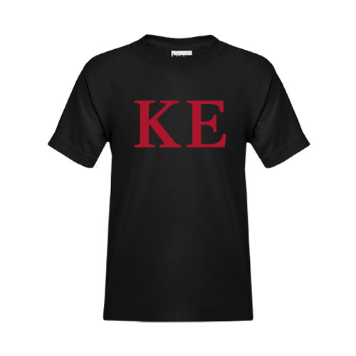 Youth Black T Shirt-One Color Greek Letters