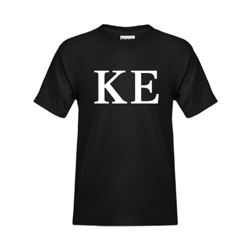 Youth Black T Shirt-One Color Greek Letters