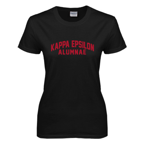 Womens Black Short Sleeve Tee-Alumnae