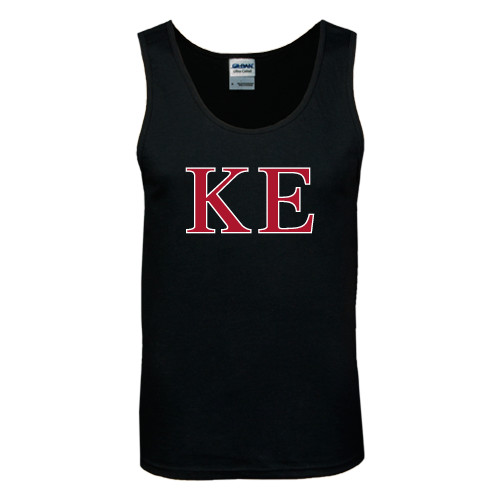 Black Tank Top-Two Color Greek Letters